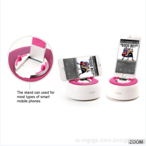 China Vogoge music cake speaker Hi-Fi stereo sound wireless bluetooth speaker with mobile phone holder